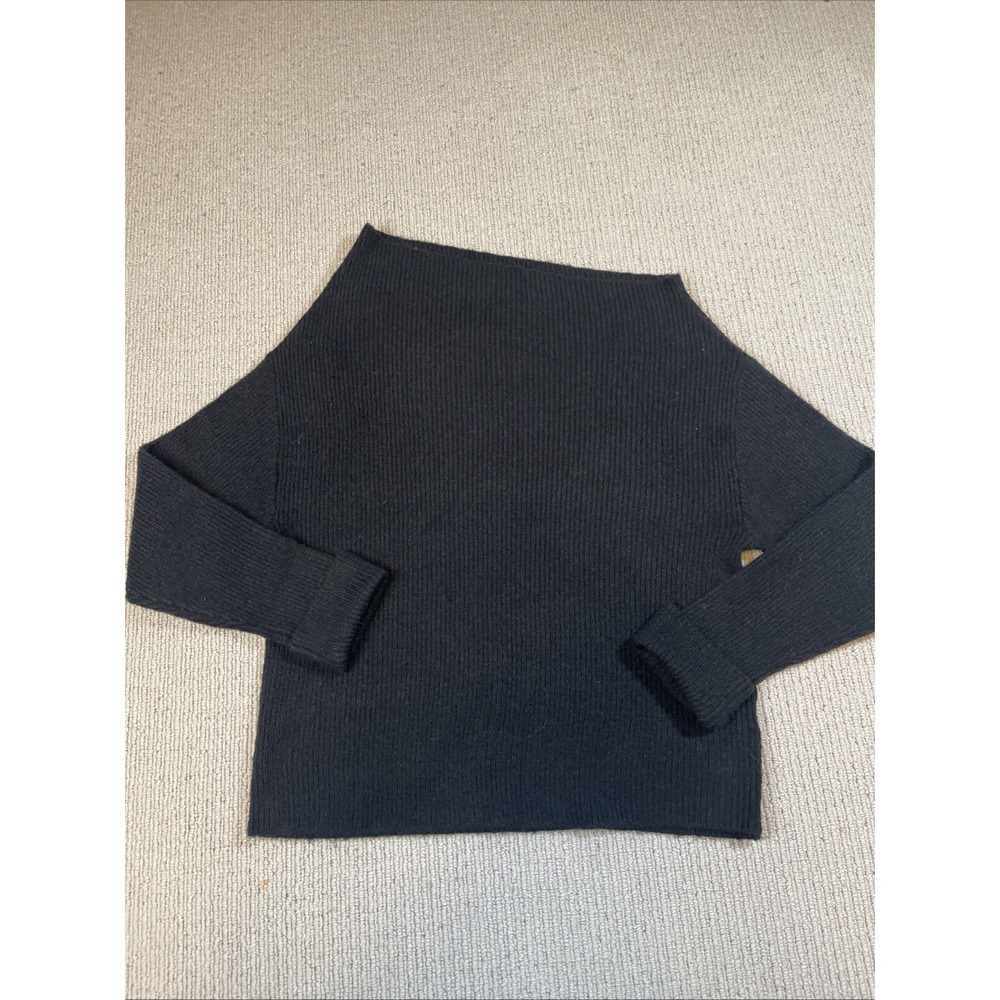 Nordstrom Treasure & Bond Womens Medium Ribbed Boat Neck Knit Sweater Black